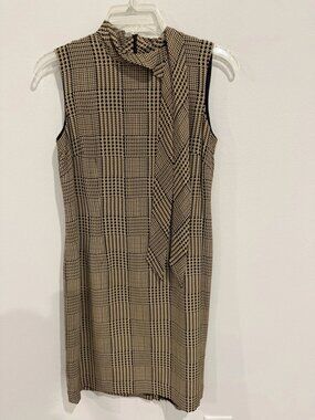 Talbots Size 2 Petites Brown/black Silk Dress